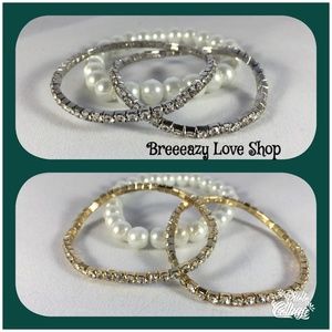 Pearl and Rhinestone Bracelet